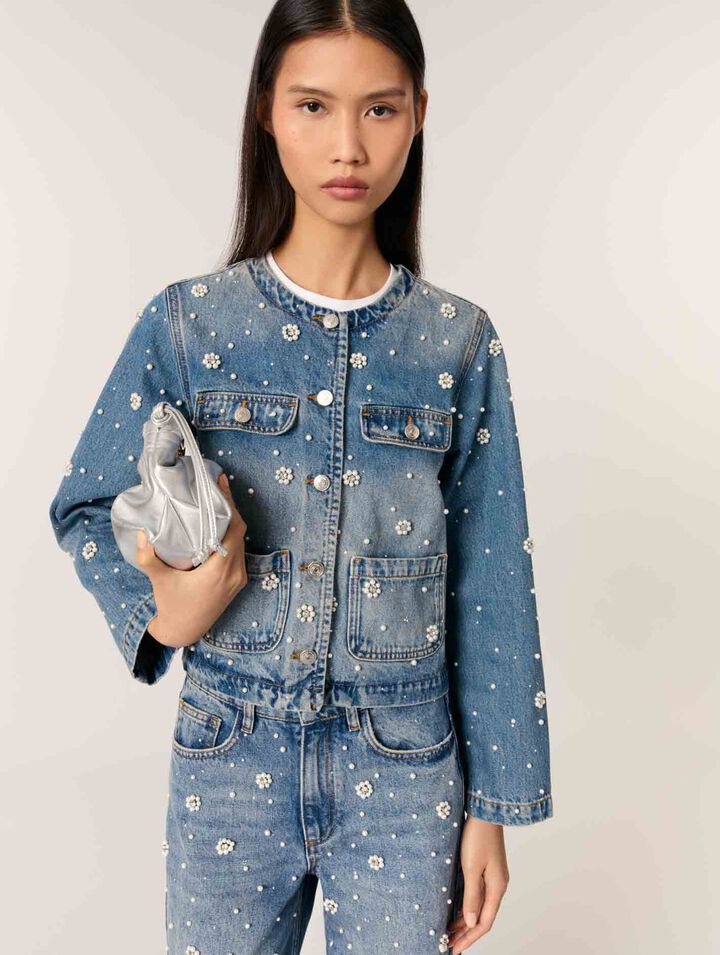 Giacca in denim ricamato