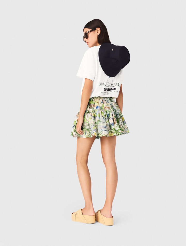 Gonna con volant stampata