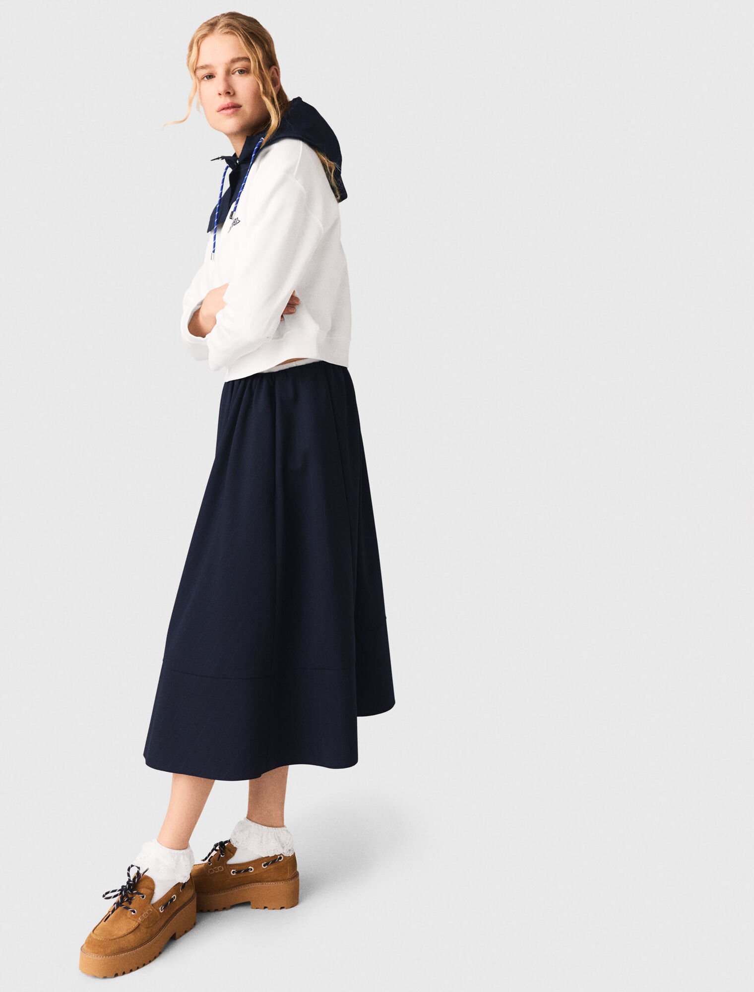 Felpa con stampa marinara