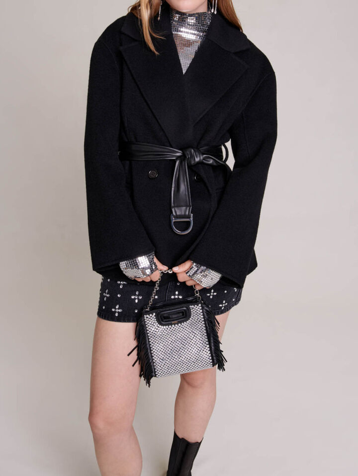 Cappotto cropped da annodare
