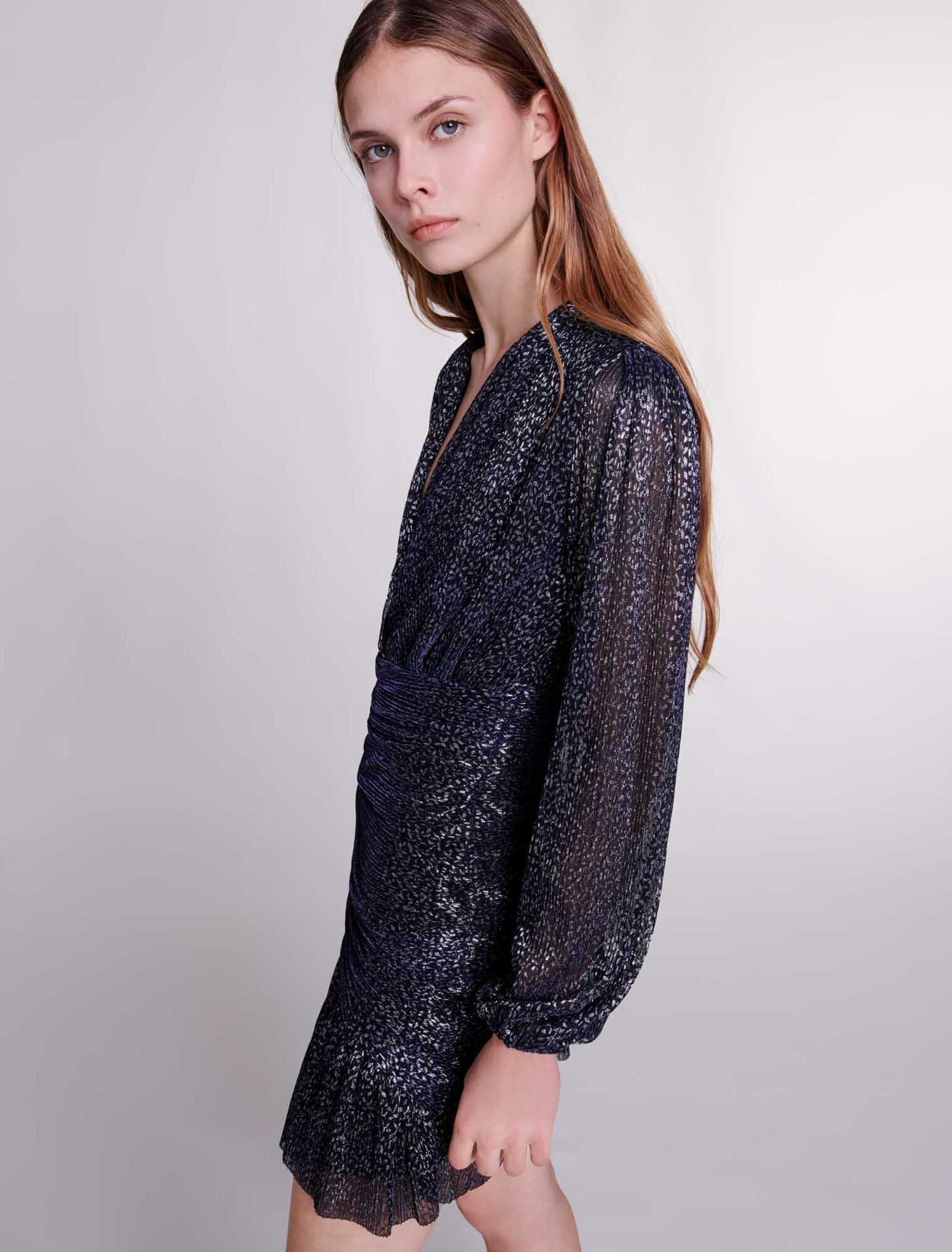 Abito in lurex drappeggiato