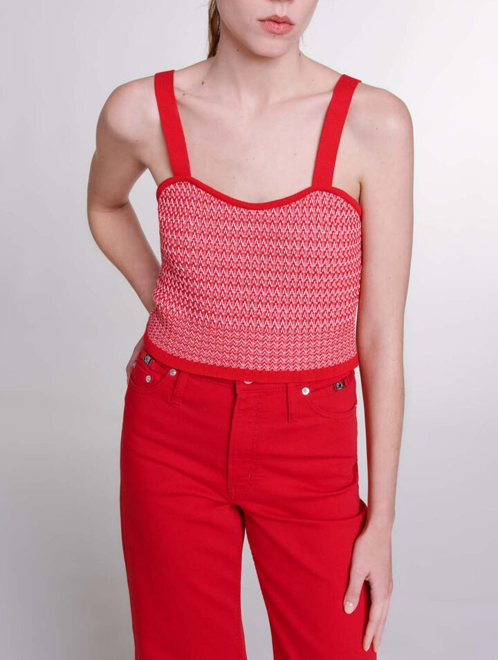 Twin set in maglia fantasia spigata