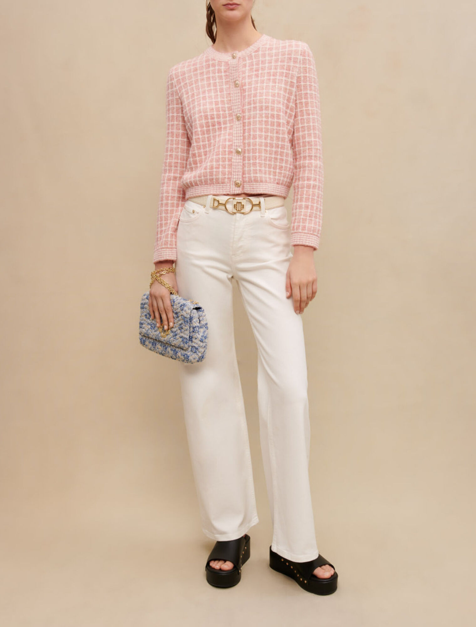 Cardigan in maglia stile tweed