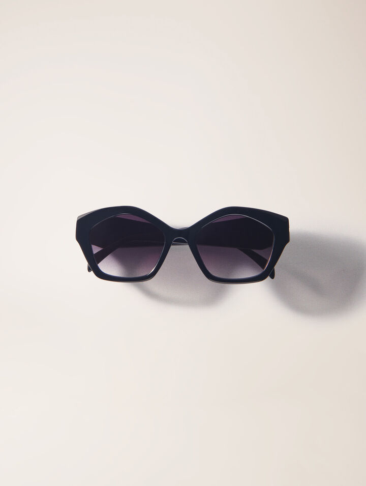 Occhiali cat-eye in acetato nero