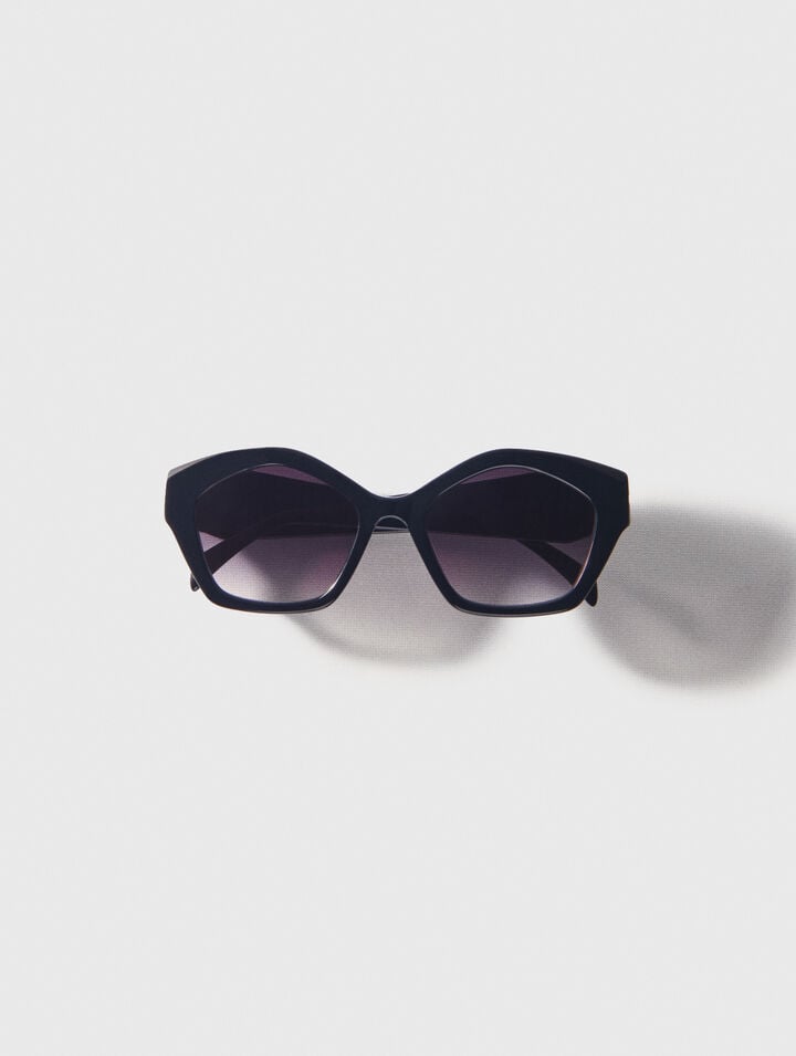Occhiali cat-eye in acetato nero