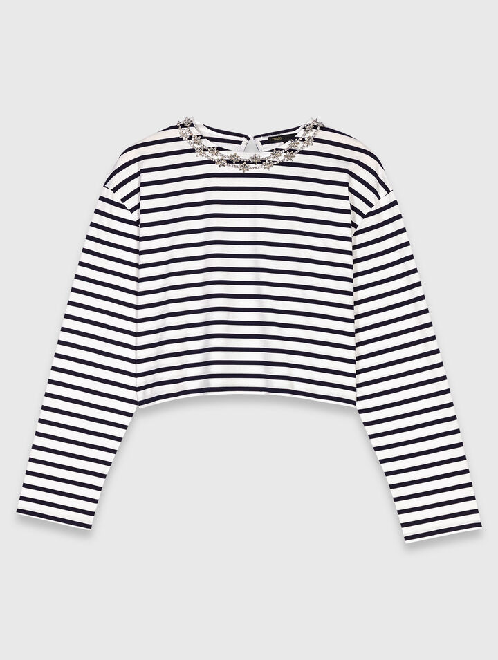 T-shirt a maniche lunghe a righe