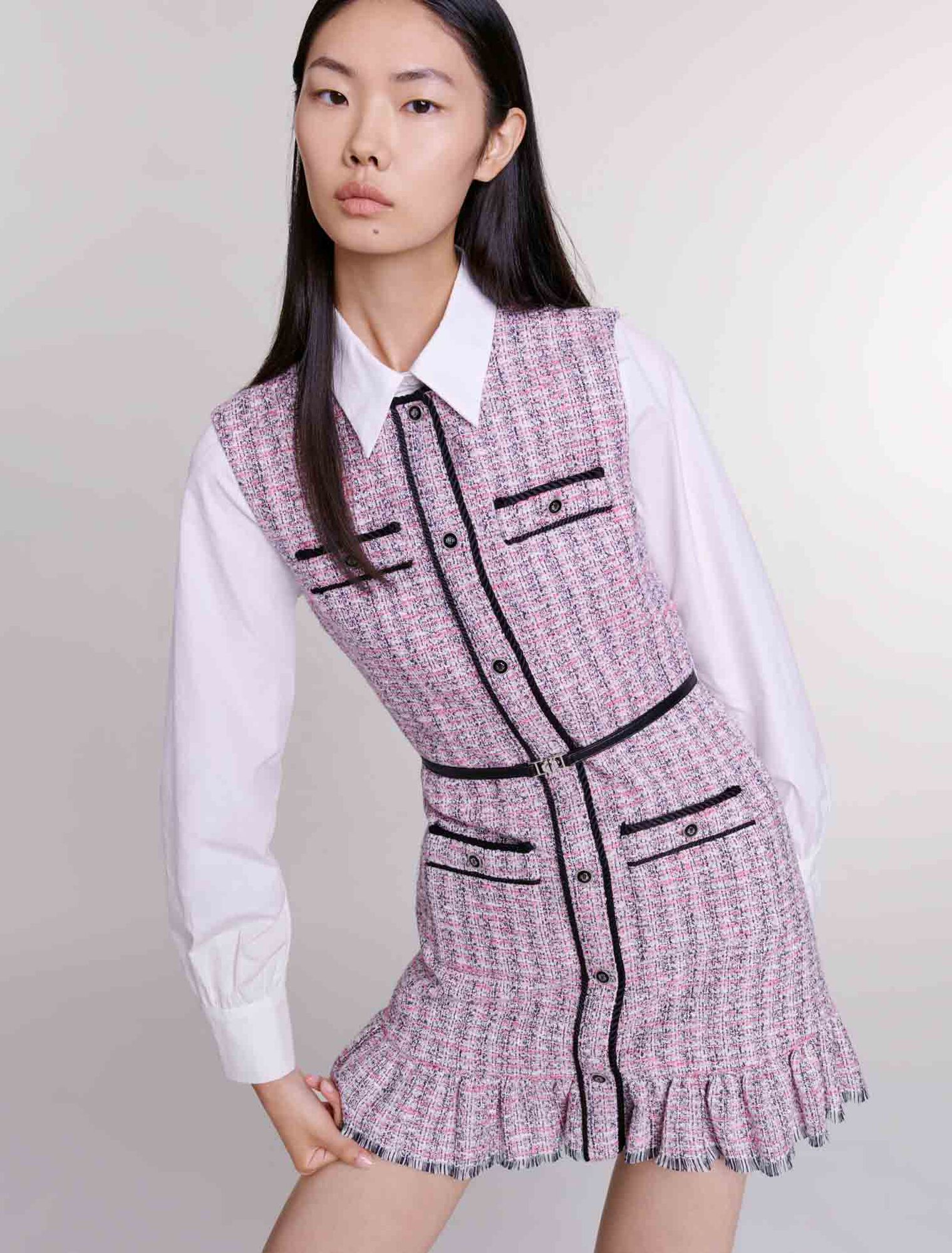 Abito corto 2 in 1 in tweed