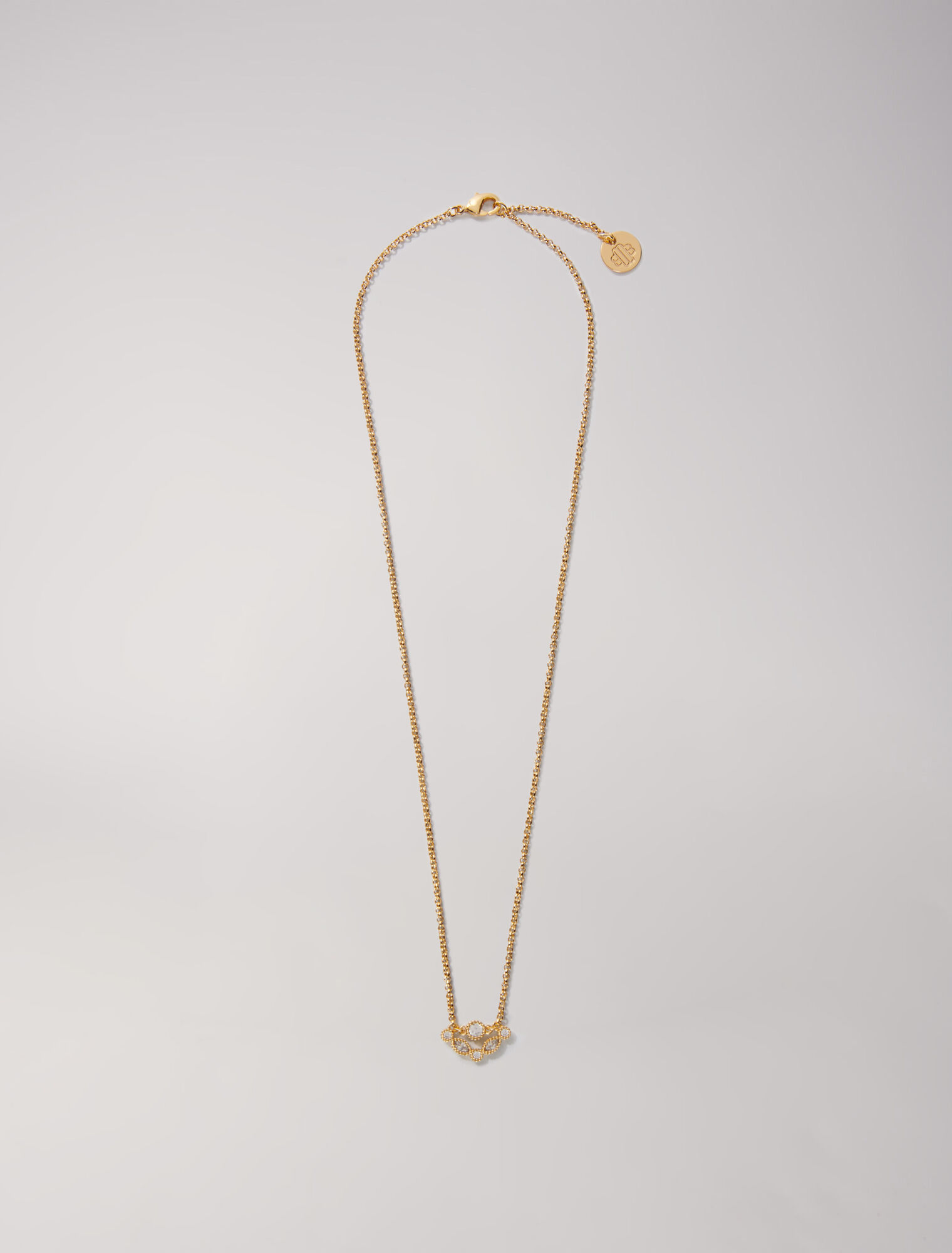 Collana dorata con strass