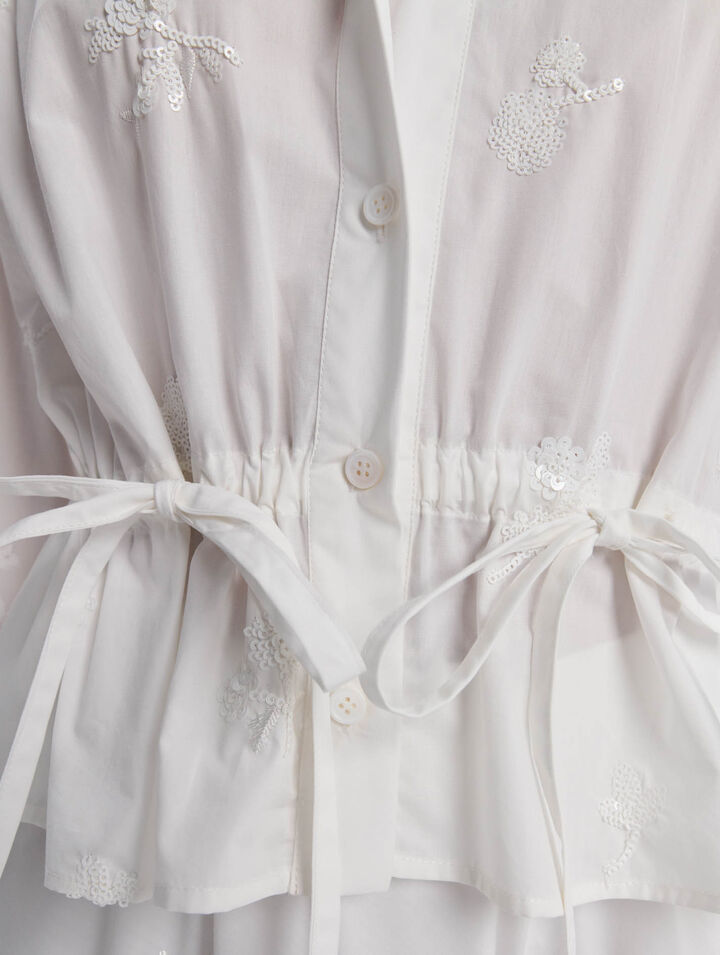 Camicia corta ricamata