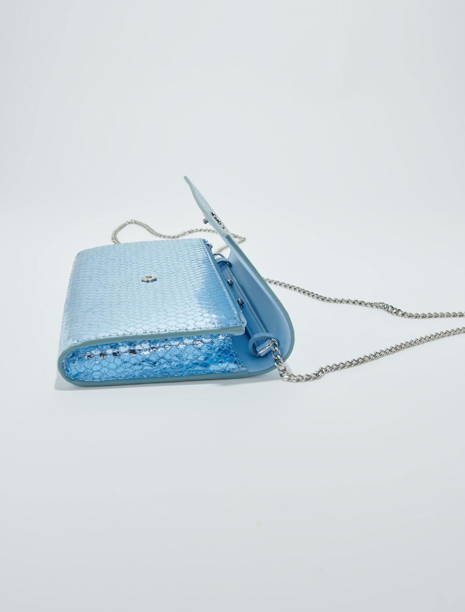 Pochette pelle pitonata in rilievo