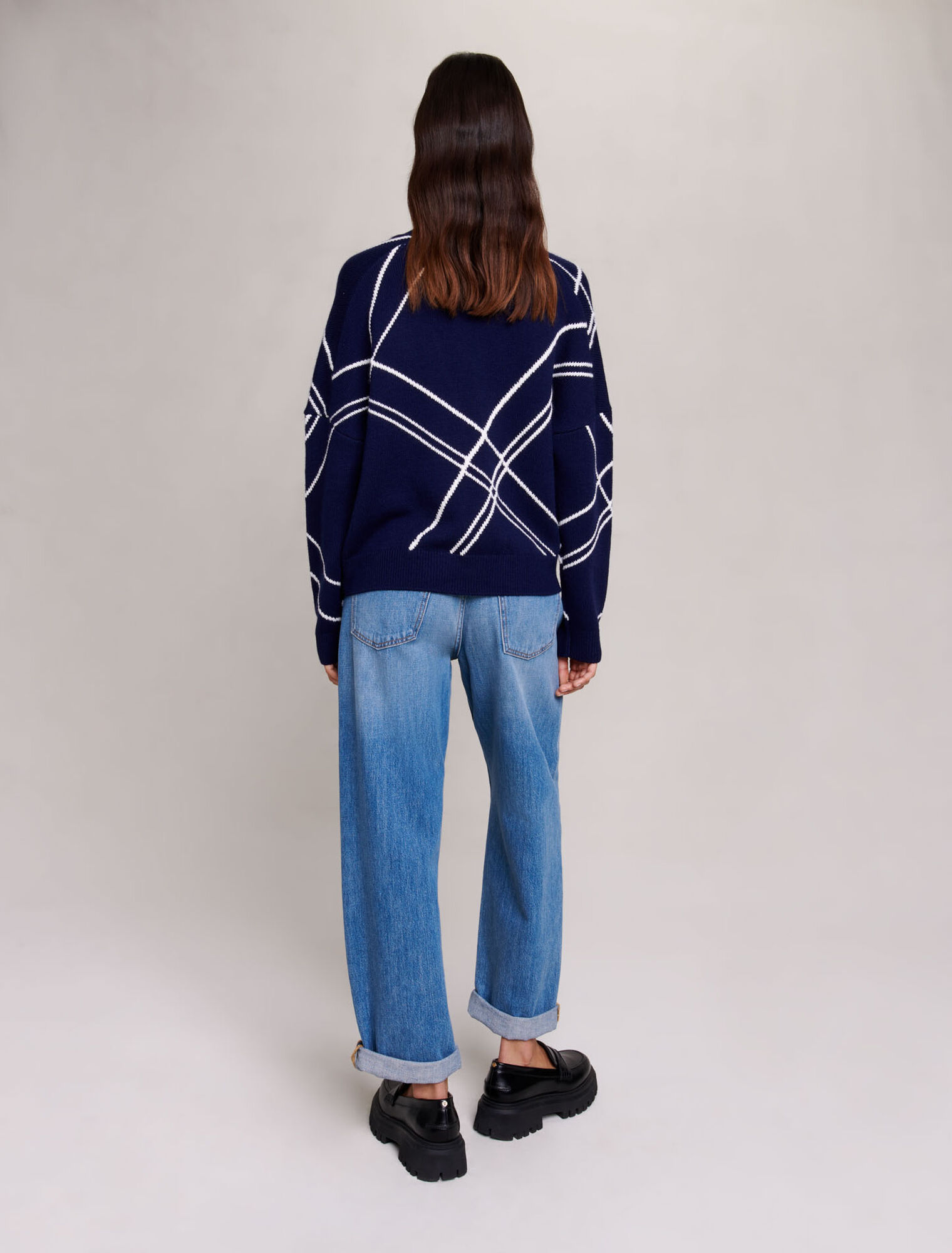 Cardigan in maglia a righe