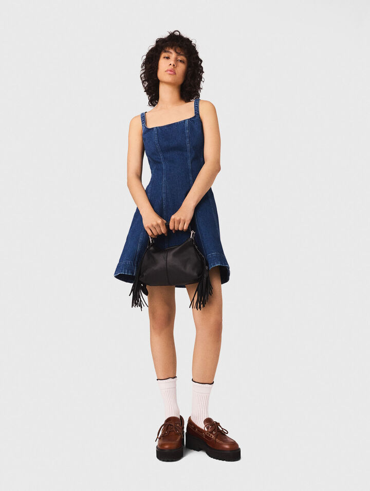 Abito babydoll corto in denim