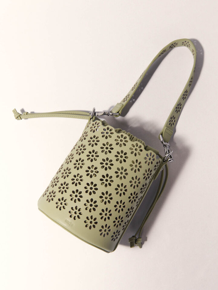 Borsa a secchiello pelle traforata