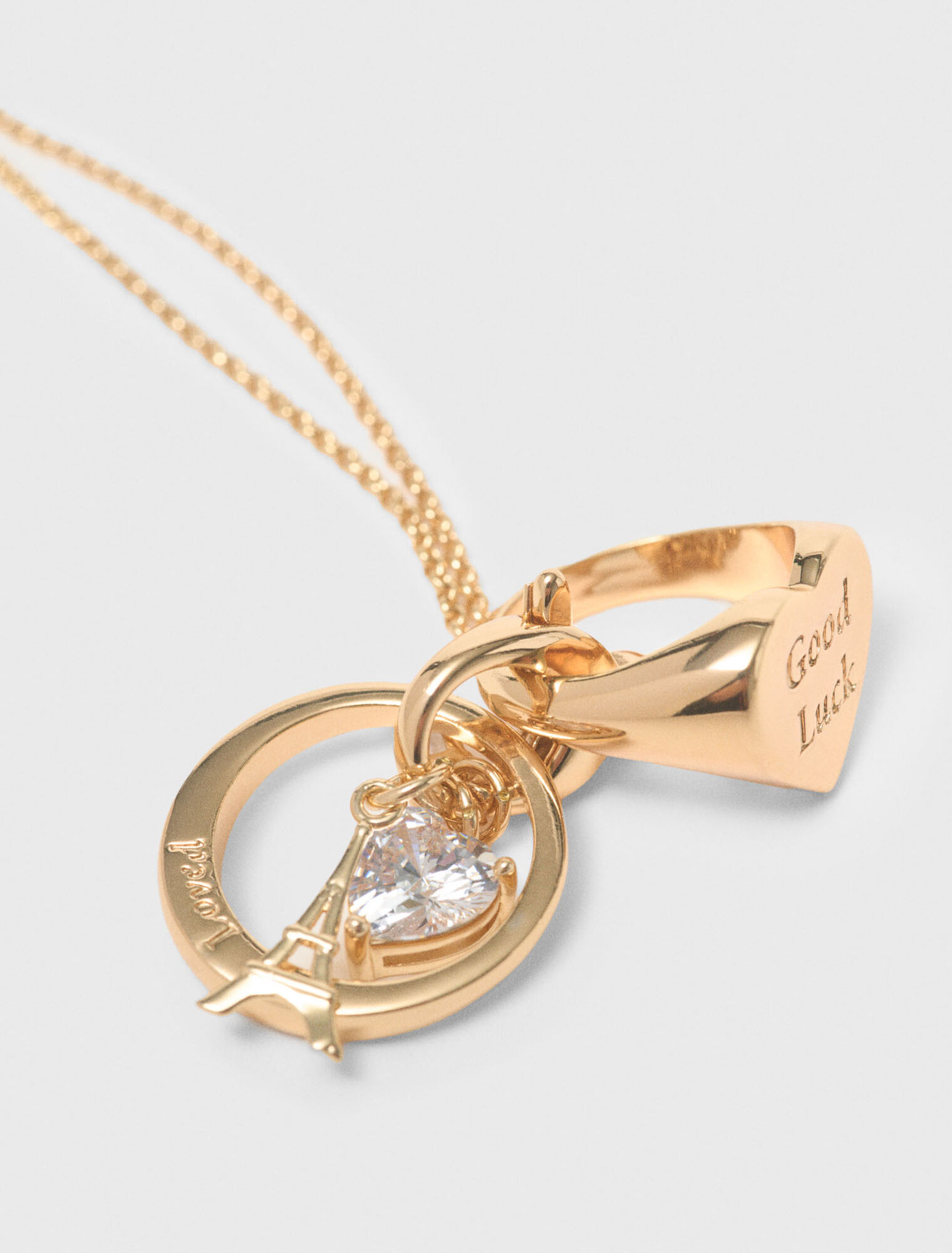 Collana dorata con anelli