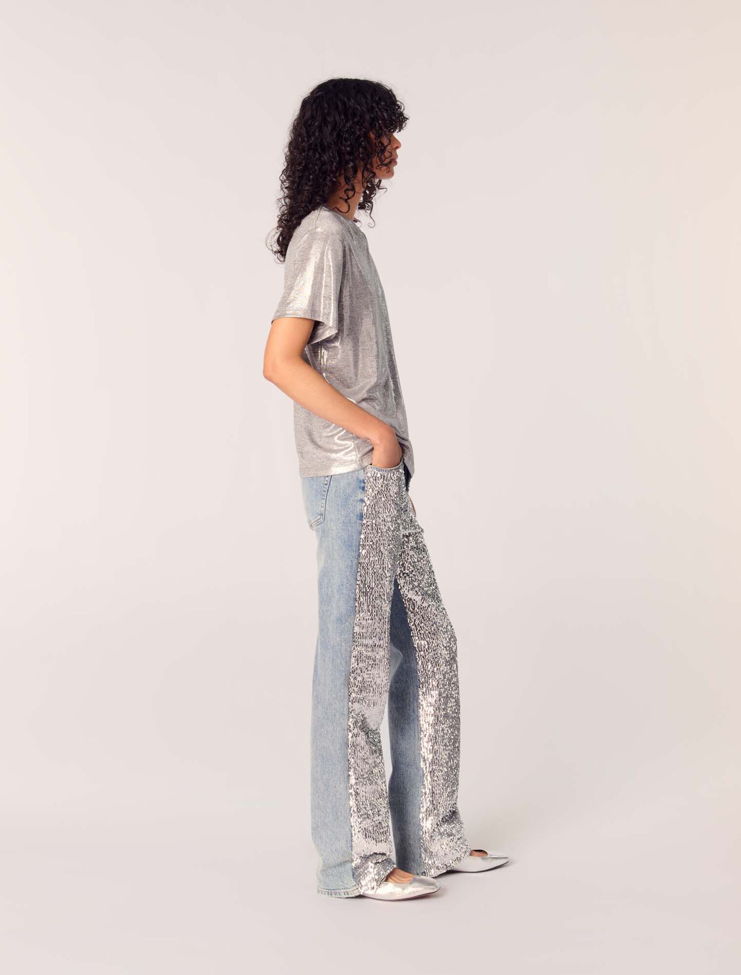T-shirt in lamé