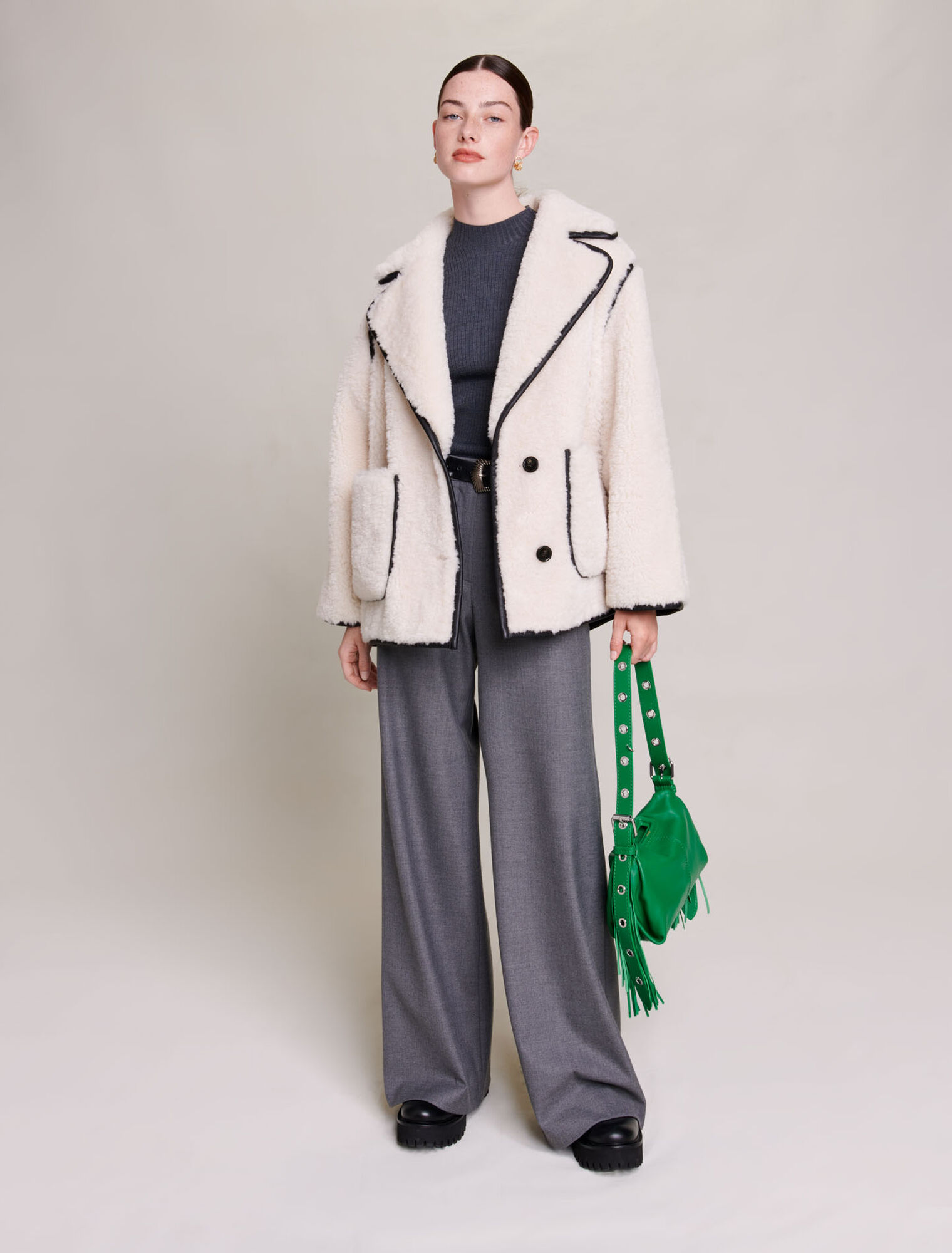 Cappotto corto in ecopelliccia