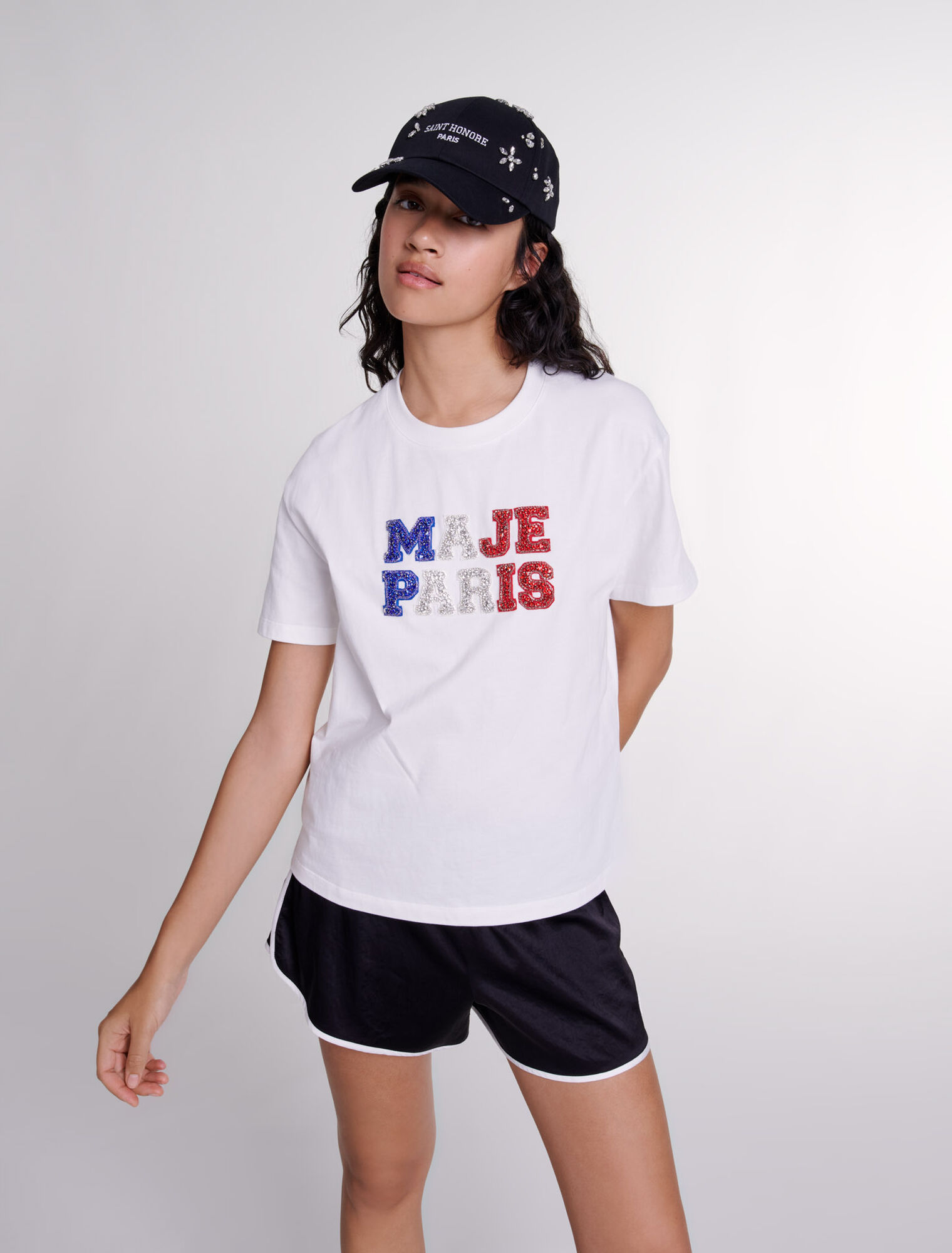 T-shirt Maje Paris con strass