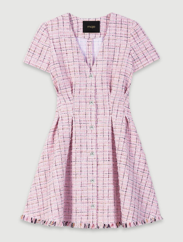 Abito babydoll in tweed