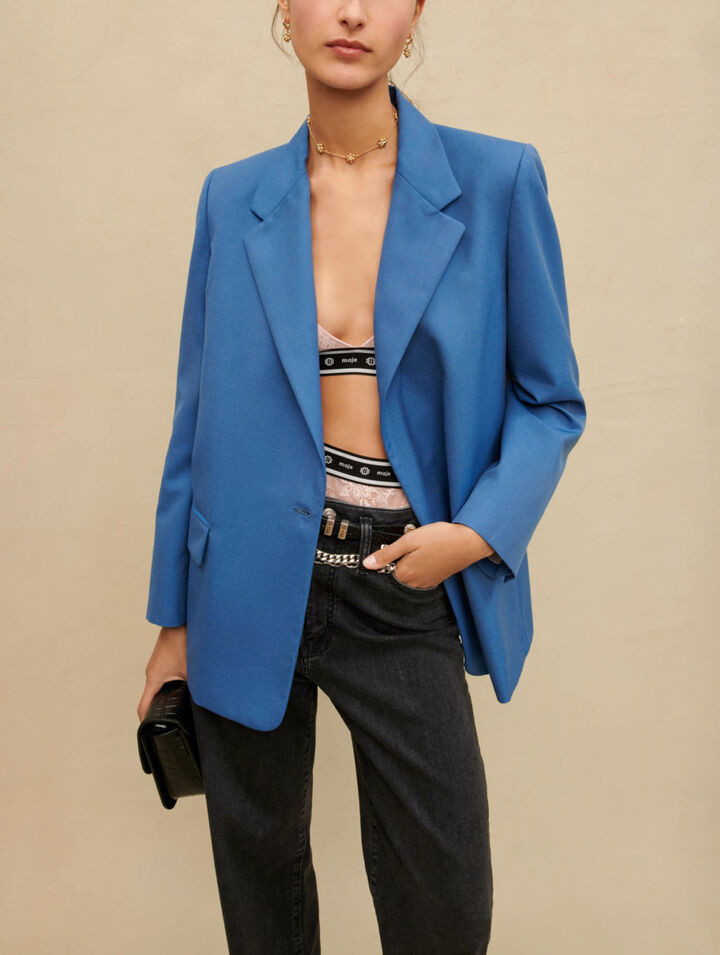 Giacca dritta blu