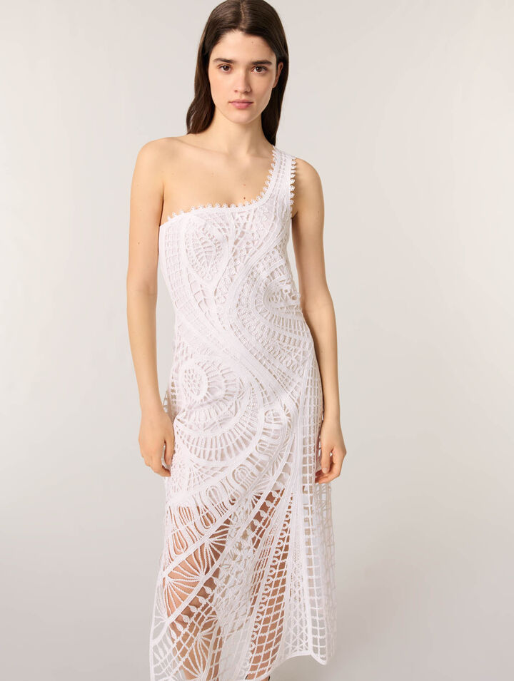 Abito lungo asimmetrico in crochet