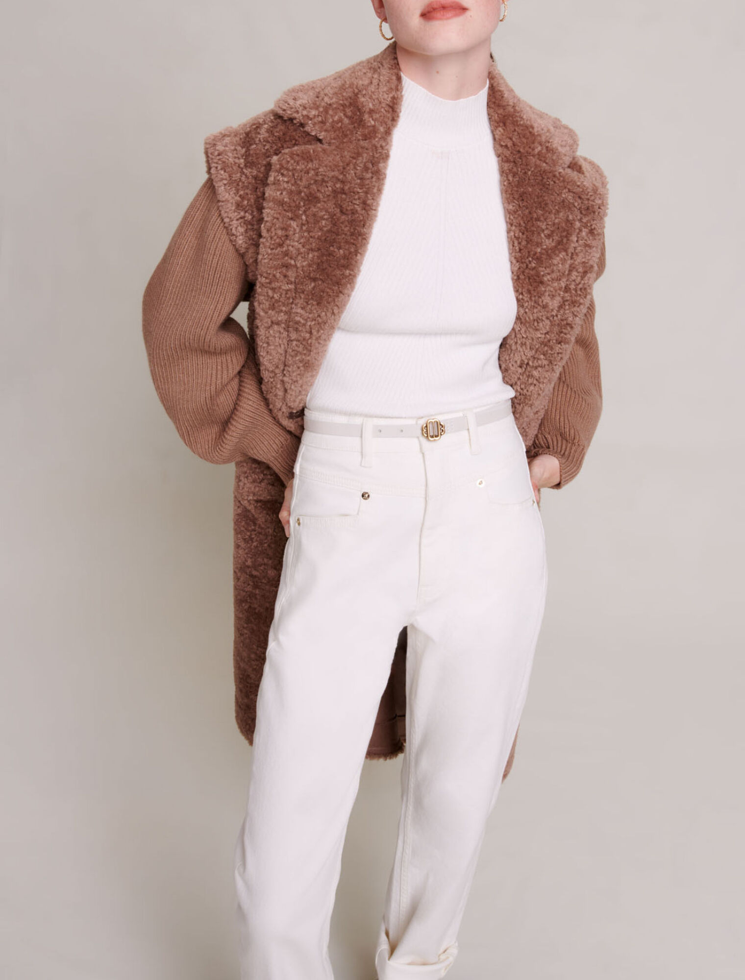 Cappotto lungo in ecopelliccia