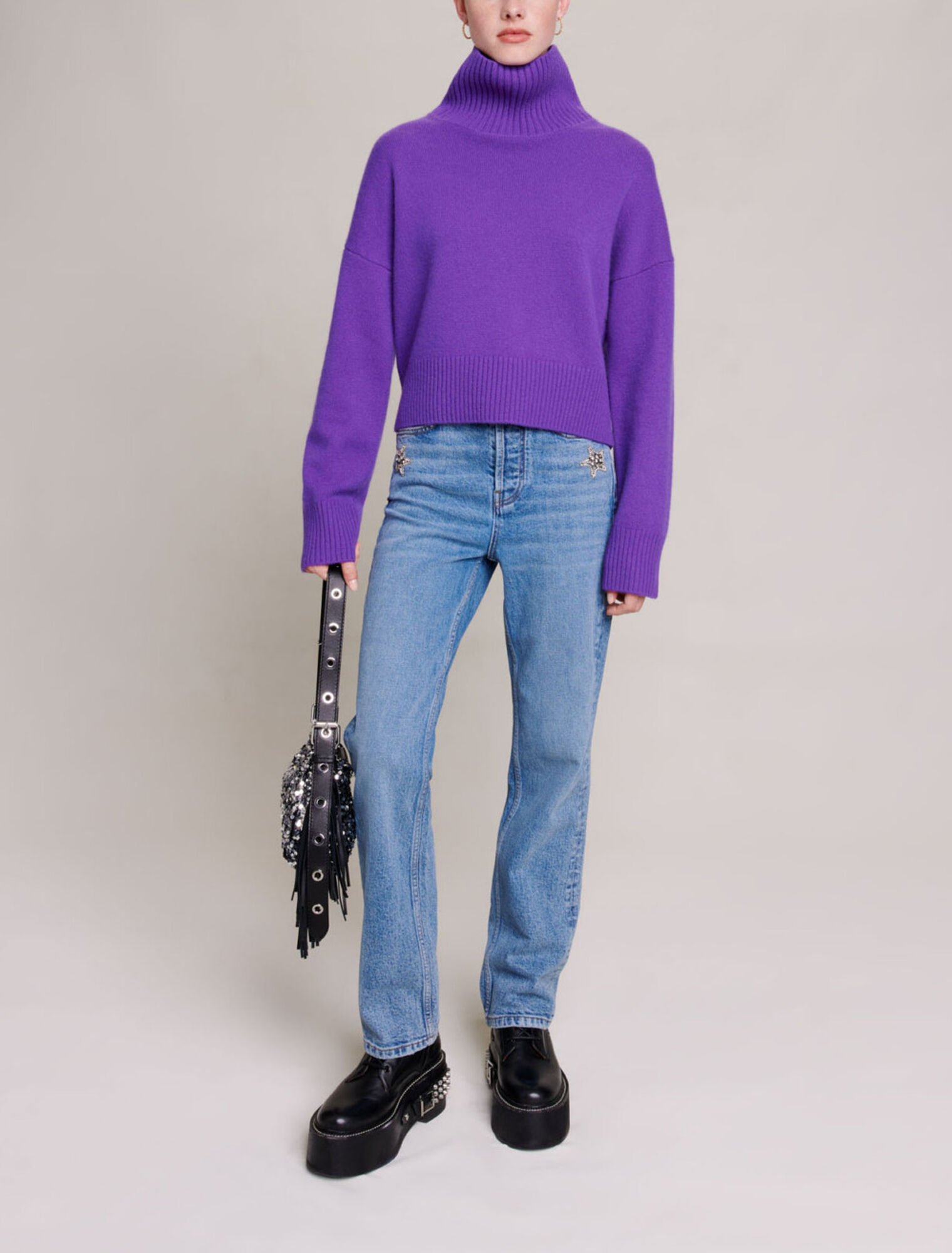 Maglione a collo alto in cashmere