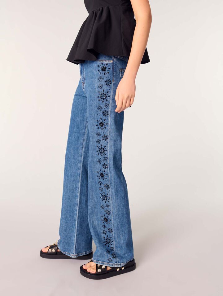 Jean ricamati con strass