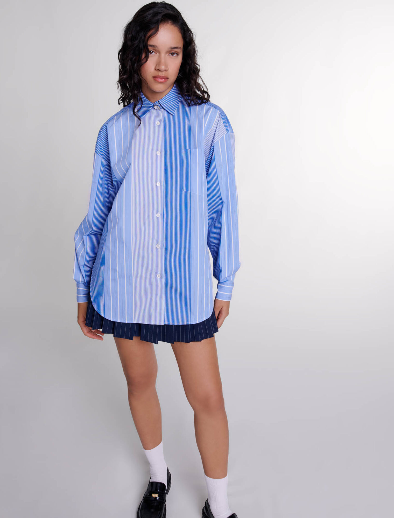Camicia patchwork a righe 