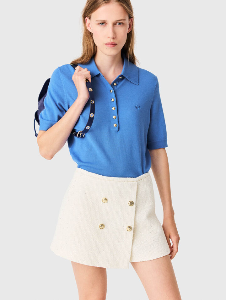 Shorts trompe l'&oelig;il in tweed