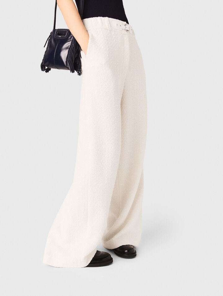 Pantaloni larghi in tweed