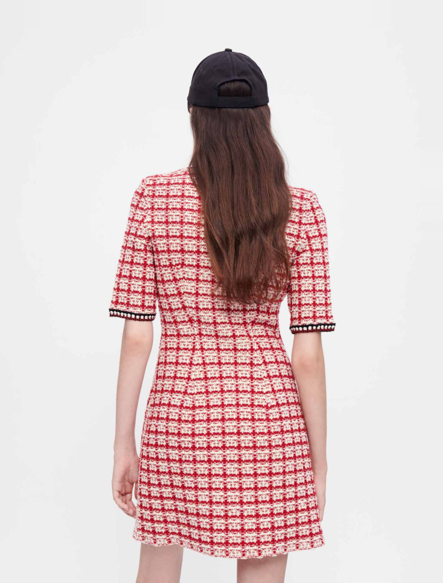 Abito in maglia stile tweed a quadri