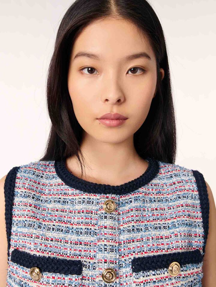 Abito corto 2 in 1 in tweed