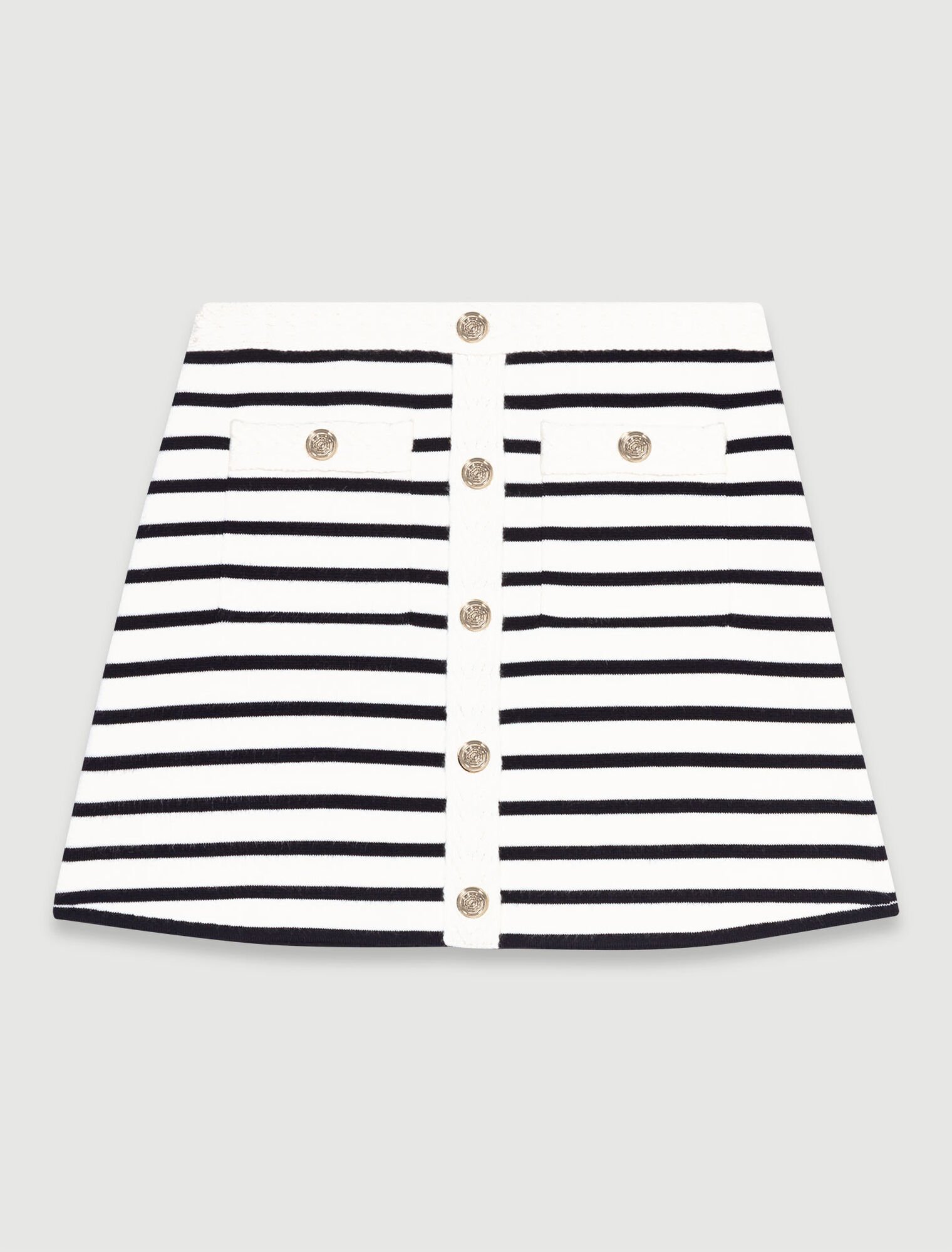 Gonna corta in maglia a righe