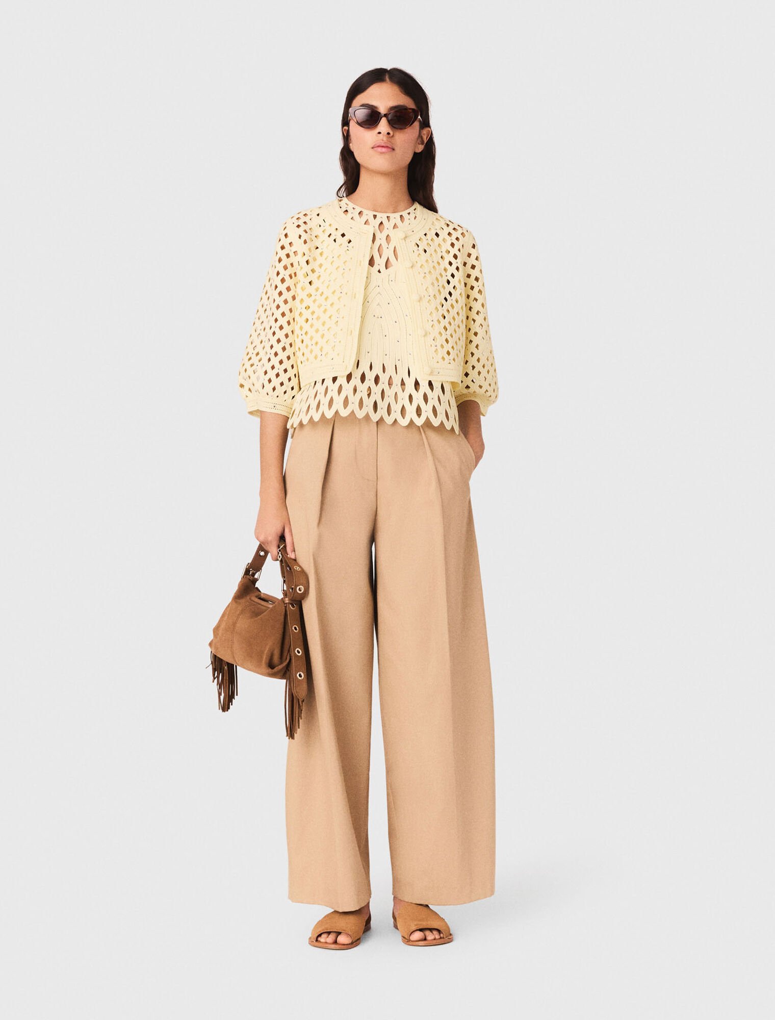 Cardigan crochet glitterato