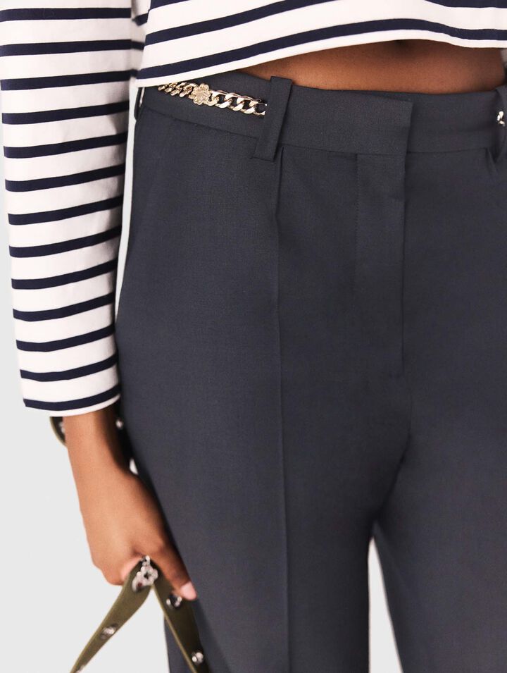 Pantaloni tailleur dettagli catena