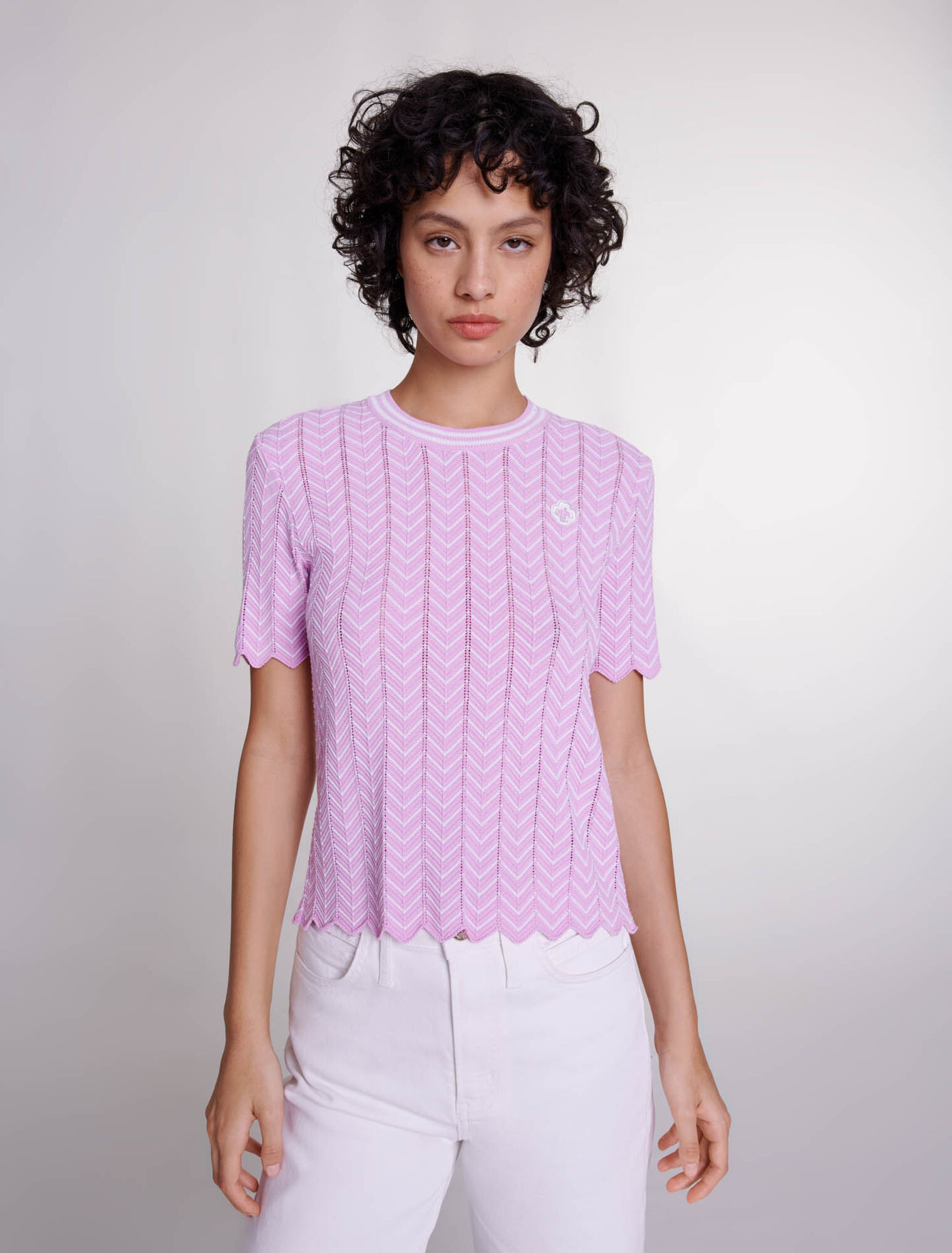 Top in maglia traforata