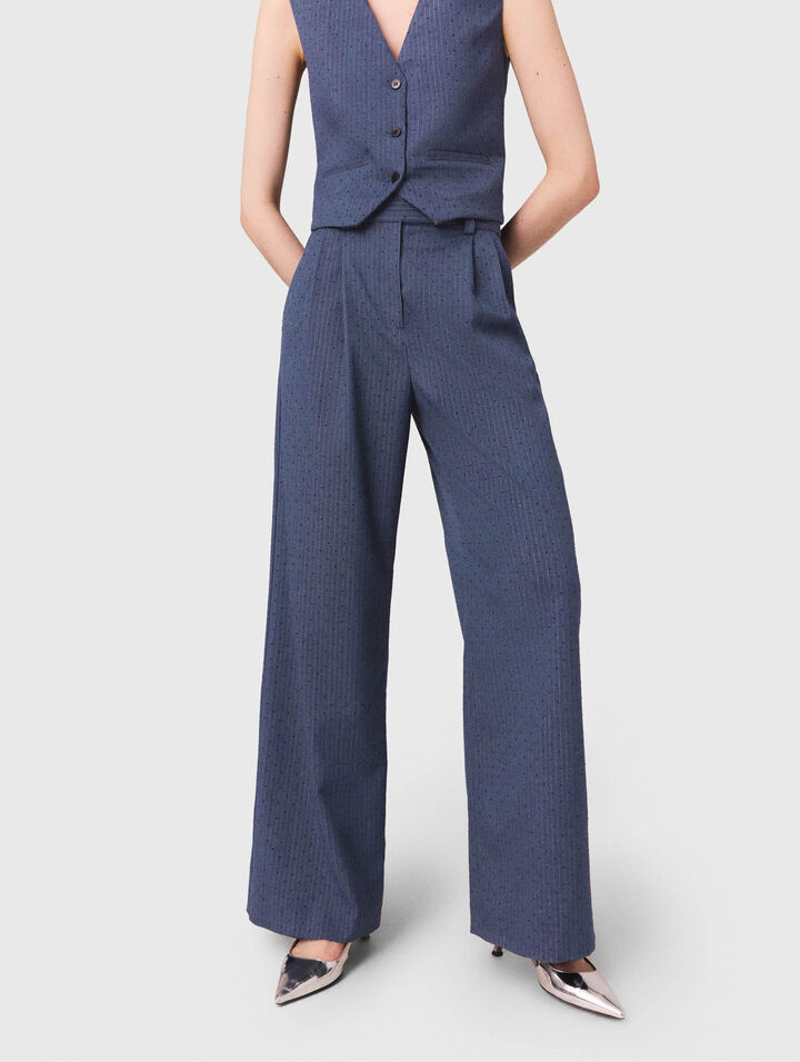 Pantaloni da tailleur con strass