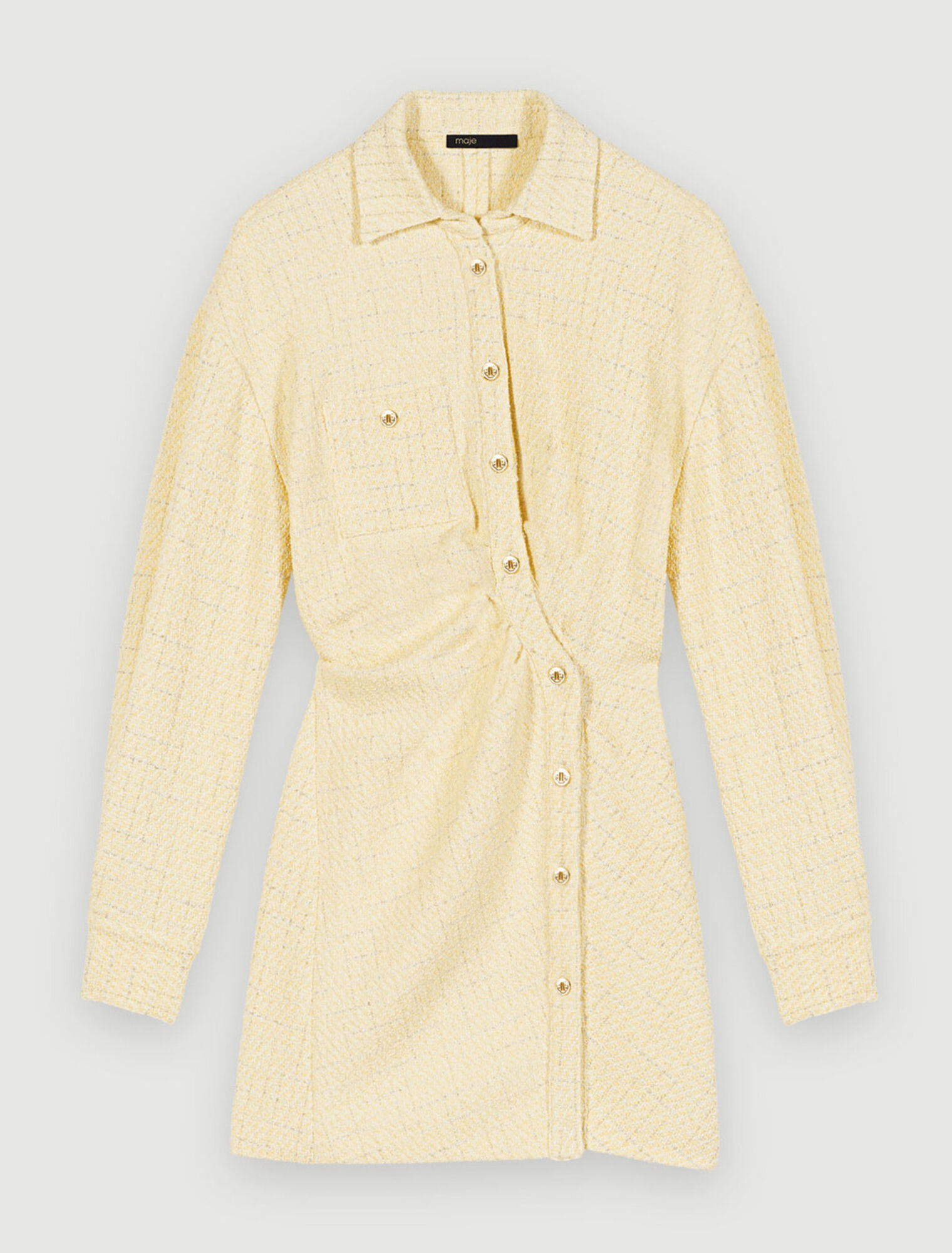 Abito asimmetrico in tweed lurex