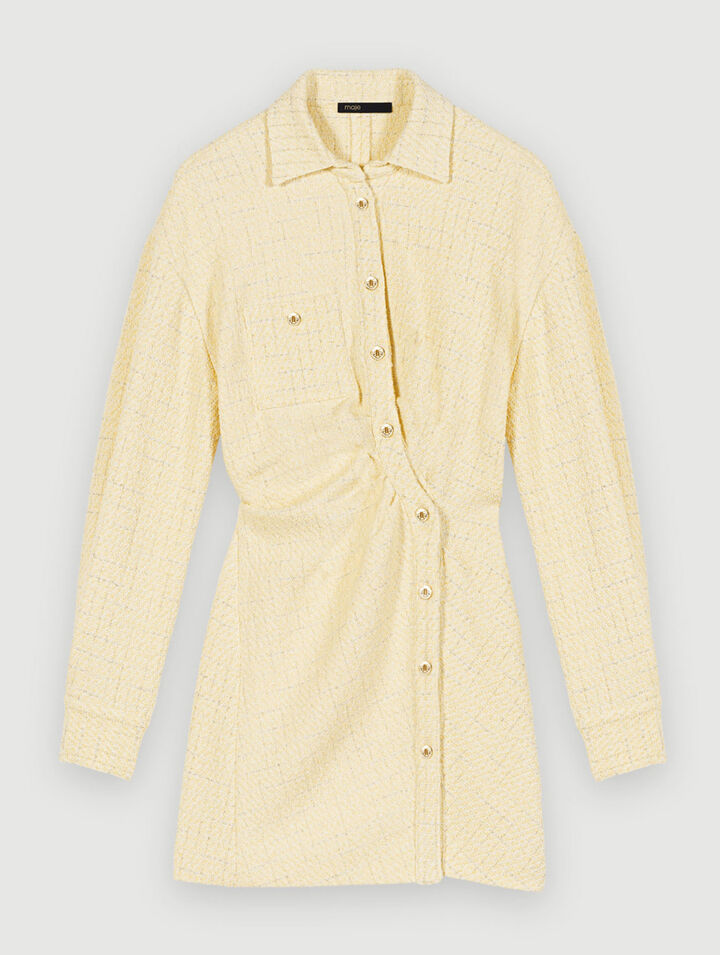 Abito asimmetrico in tweed lurex