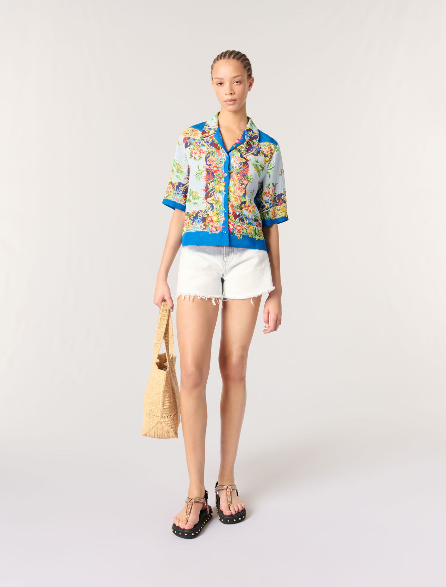 Camicia corta con stampa