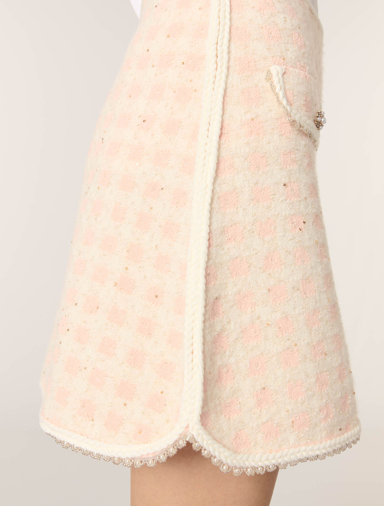 Gonna corta in maglia effetto tweed