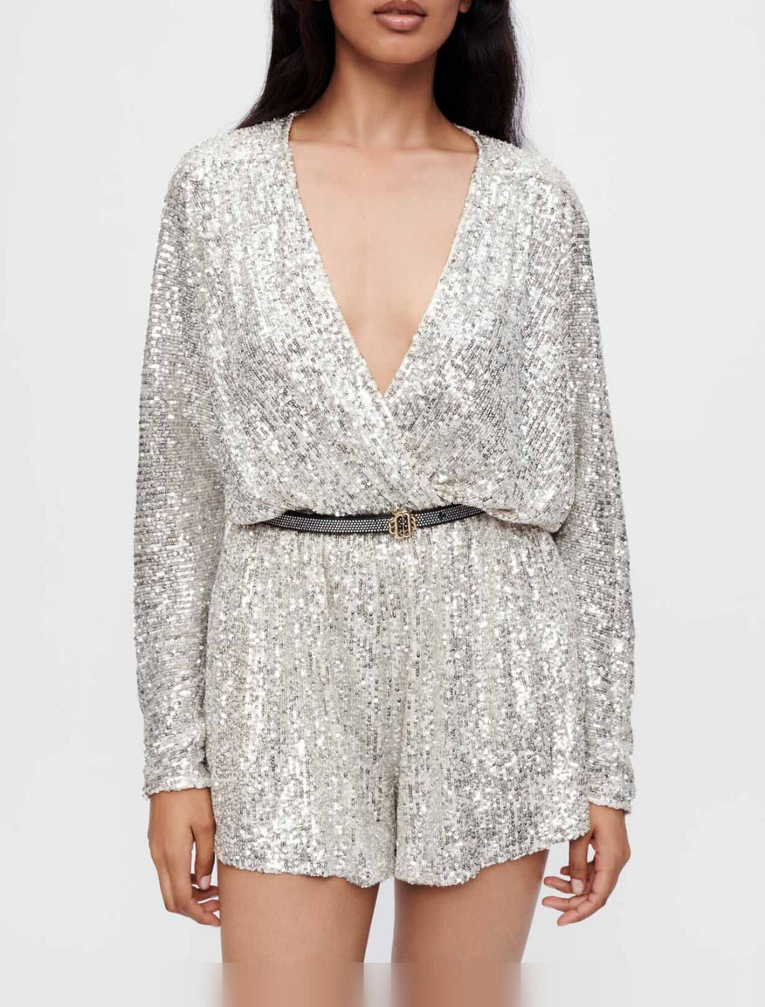 Tuta corta con paillettes