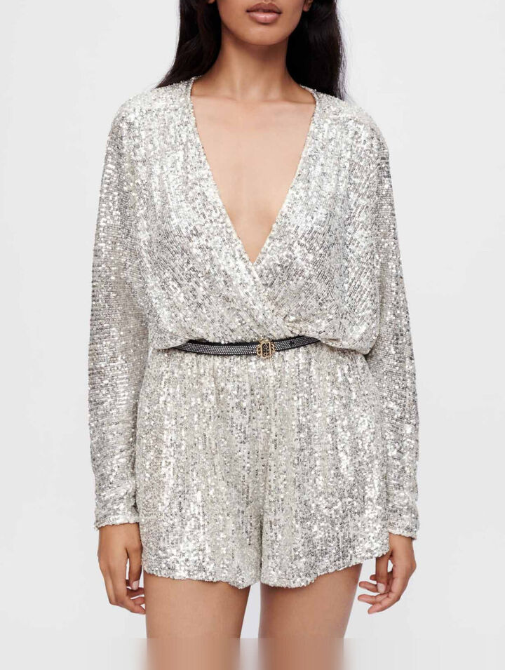 Tuta corta con paillettes