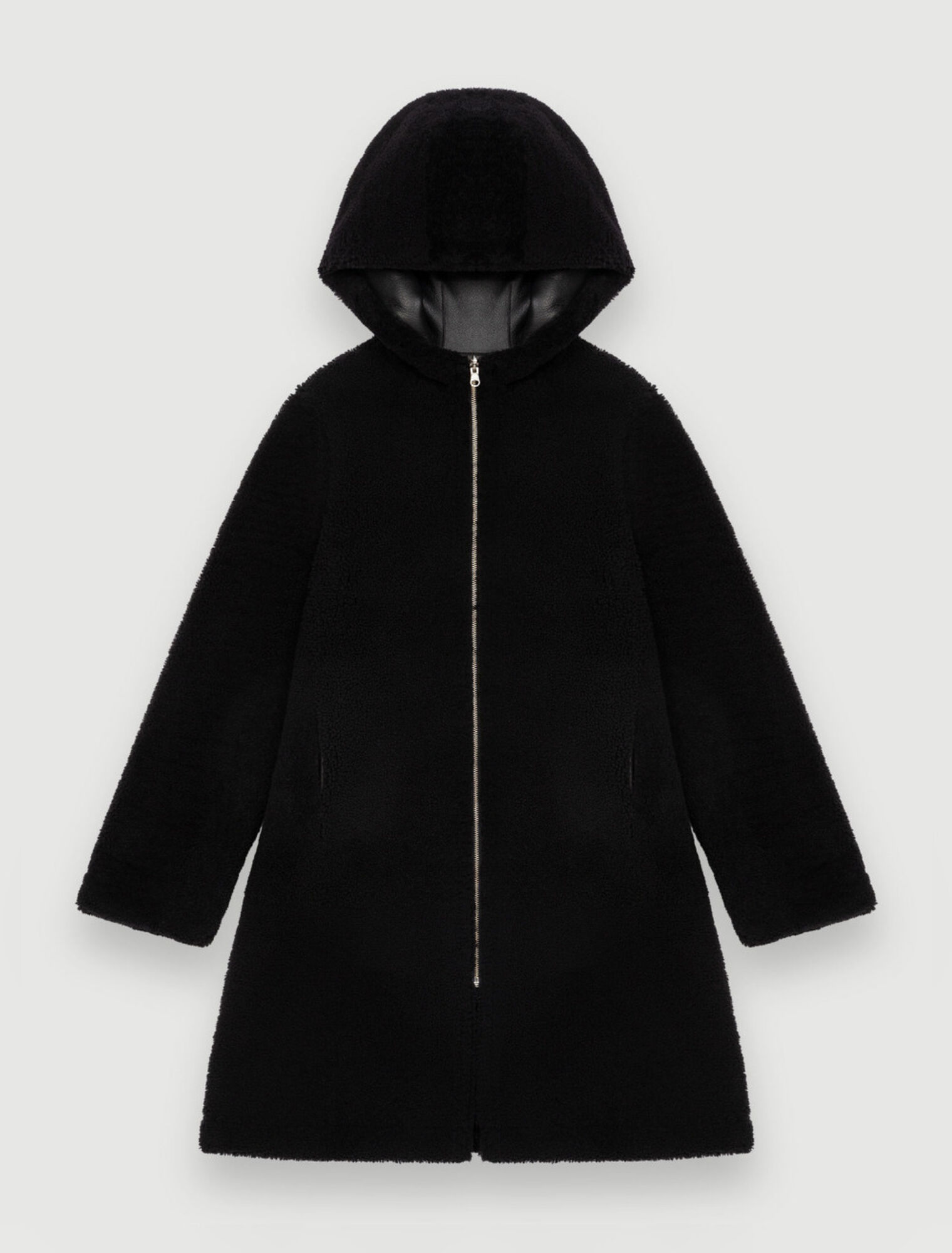 Cappotto in lana e pelle