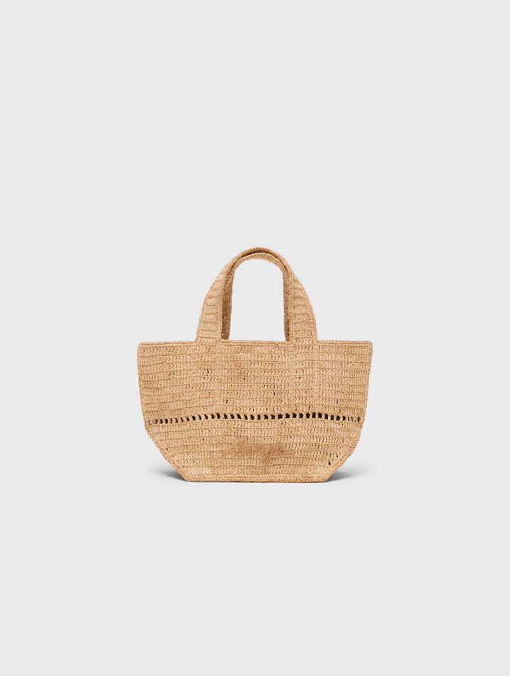 Mini shopping bag in rafia naturale