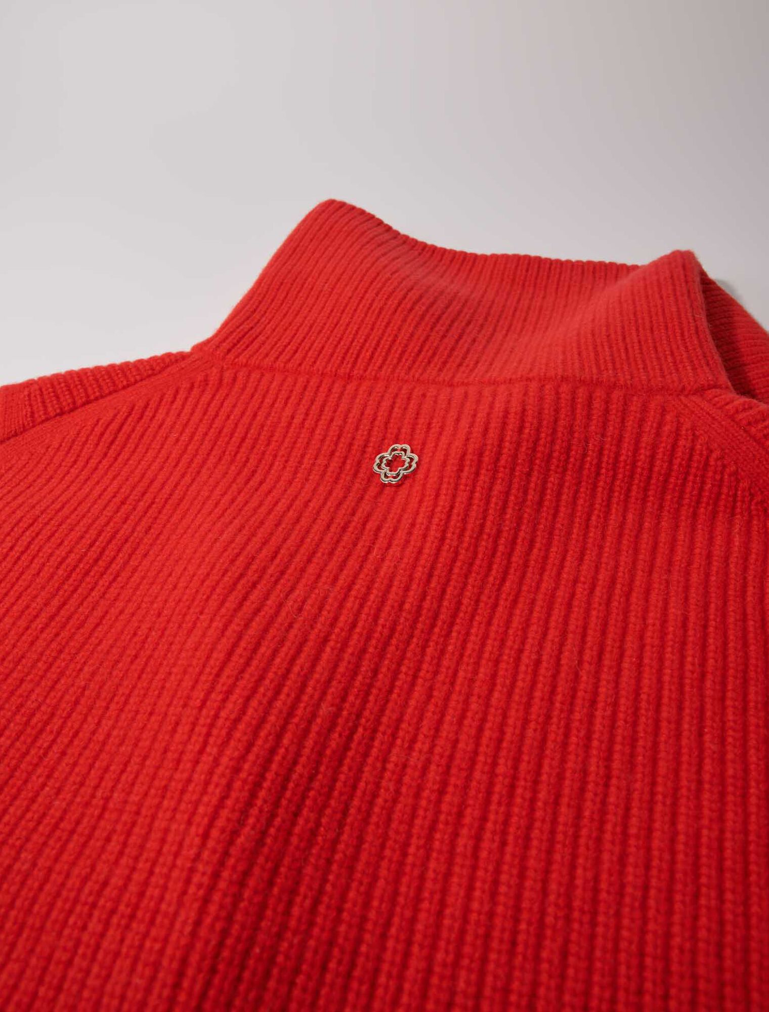 Collo con zip in lana e cashmere
