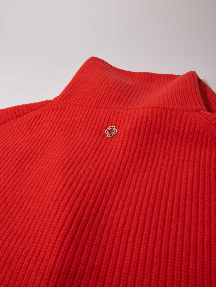 Collo con zip in lana e cashmere