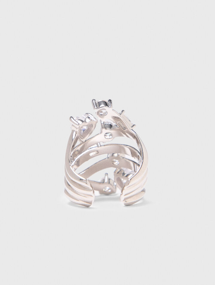 Anello multifilo con strass