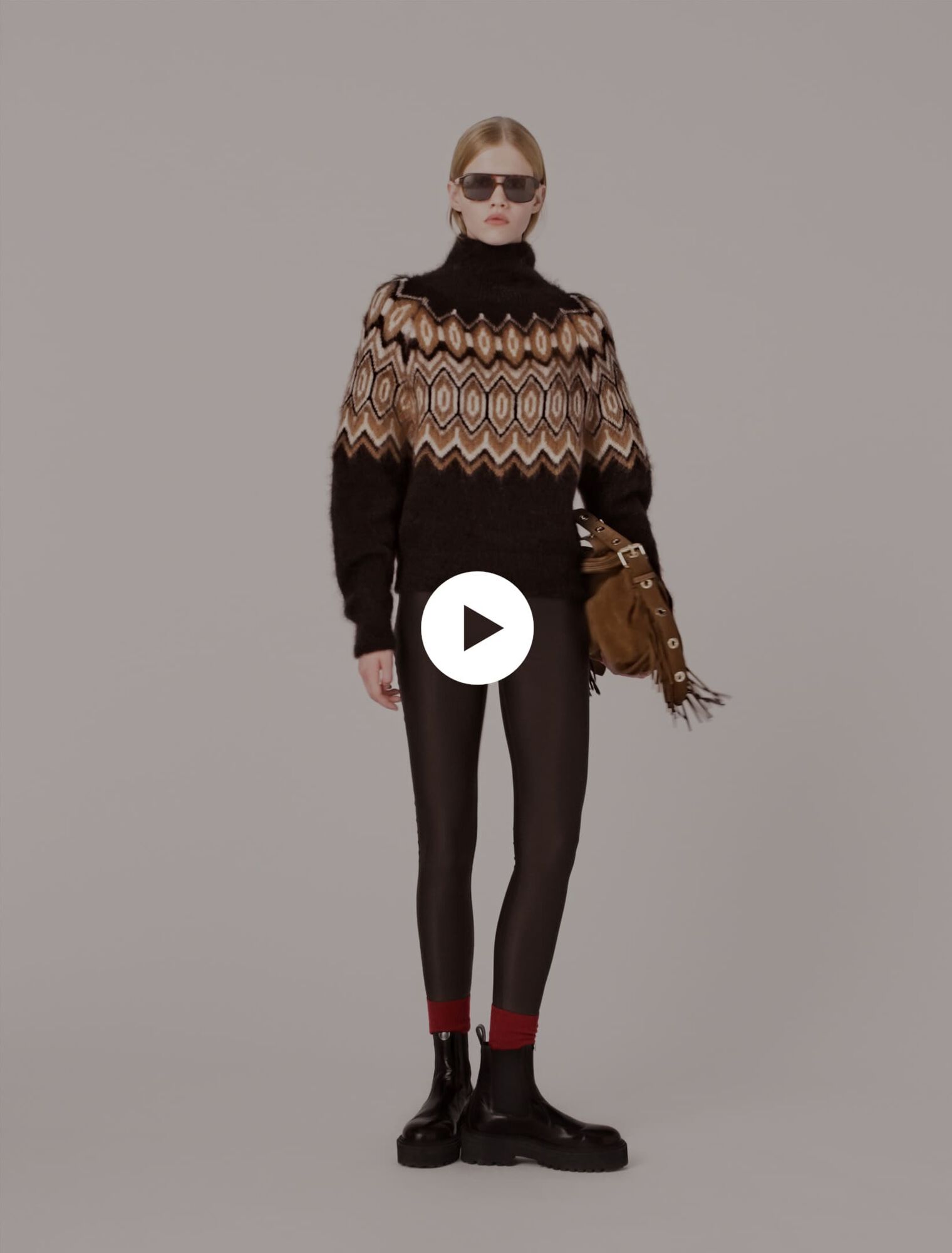 Maglione Fairisle a collo alto