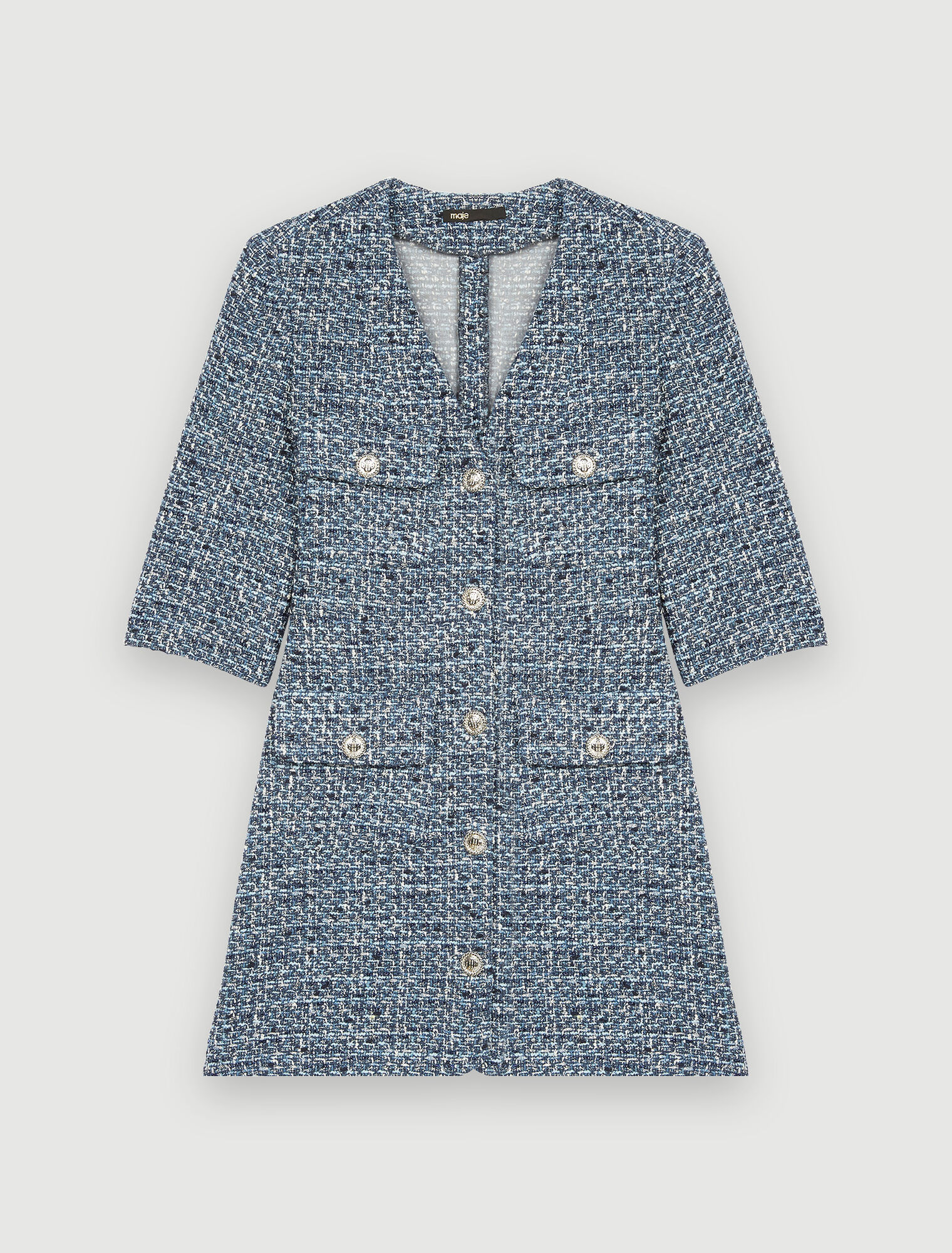 Abito in tweed stretto in vita